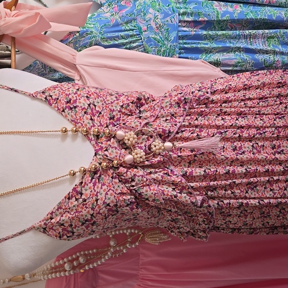 Chic Floral Maxi Dress in Pink and Purple New - Picture 17 of 17